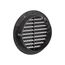 6" Black Plastic Flush Mount Round Soffit Vent, Friction Fit