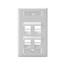 Angled Single-Gang Quickport, Wallplate w/ ID Windows, 4-port (White)