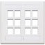 Dual-Gang Quickport, Wallplate w/ ID Windows, 12-port (White)