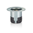 50A, 250V DC/600V AC, Non-NEMA, 3P, 4W (Black) & White Locking Flanged Inlet Receptacle, Grounding (Gray Metal)