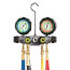4 Valve Aluminum Manifold w/ 60" Hoses & Low Loss Ball Valve Adapters, R22/R404A/R410A (0-800 psi)