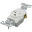 Commercial Grade Single Receptacle, 20A, 2P, 3W, Side Wire, NEMA 5-20R - White (250V)