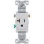 Commercial Grade Single Receptacle, 20A, 2P, 3W, Side Wire, NEMA 5-20R - White (125V)