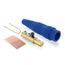 18 Series Cam-Type Male Detachable Plug, Ball Nose, #2 2/0 AWG, 300A Max (Blue)
