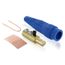 18 Series Cam-Type Male Detachable Plug, Ball Nose, 2/0 4/0 AWG, 400A Max (Blue)