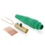 18 Series Cam-Type Female Detachable Plug, Single Set Screw Termination, Ball Nose, #2 2/0 AWG, 300A Max (Green)