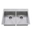 Edgewater 33" x 22" Stainless Steel 1-Hole Dual Mount Double-Bowl Kitchen Sink (Stainless Steel)