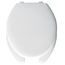 Elongated Open Front Commercial Plastic Toilet Seat w/ Cover, Top-Tite Hinge (White)