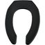 Elongated Open Front Commercial Plastic Toilet Seat, No Cover, STA-TITE (Black)