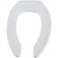 Elongated Open Front Commercial Plastic Toilet Seat, No Cover, STA-TITE, Self-Sustaining Check Hinge (White)