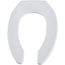 Elongated Open Front Commercial Plastic Toilet Seat, No Cover, STA-TITE, Self-Sustaining Check Hinge, DuraGuard and Firepro (White)