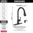Capertee 1 Handle Pull-down Kitchen Faucet w/ Soap Dispenser & Shieldspray (Matte Black), 19877Z-BLSD-DST