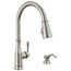Capertee 1 Handle Pull-down Kitchen Faucet w/ Soap Dispenser, Shieldspray (Spotshield Stainless), 19877Z-SPSD-DST
