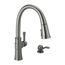 1 Handle Pull-down Kitchen Faucet w/ Soap Dispenser & Shieldspray (Black Stainless), 19964Z-KSSD-DST