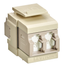 Quickport, Duplex Lc Adapter, Shuttered, Mm, Zirconia Ceramic Sleeve, Beige/ivory