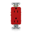 Decora Plus Duplex Receptacle Outlet,  Smooth Face, 15A, 125V Back or Side Wire, NEMA 5-15R, 2-Pole, 3-Wire, Self-Grounding, Red