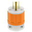 15A, 125V NEMA 5-15P, 2P, 3W, Plug, Straight Blade, Grounding (Orange)-WHITE