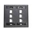 Dual-Gang Quickport, Wallplate w/ ID Windows, 6-port (Black)