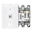 Telephone Wall Phone Jack, 6p4c, Screw Terminals (White)