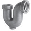 1-1/2" Black Cast Iron Drainage P-Trap w/ Cleanout