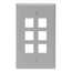 Single-Gang Quickport, Wallplate, 6-port (Gray)