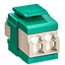 Quickport, Duplex Lc Adapter, Shuttered, Mm, Zirconia Ceramic Sleeve, Beige/green