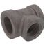1-1/2" x 1-1/4" x 1-1/4" Black Cast Iron Steam Tee, Class 125