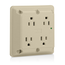 4-in-1 SuRGe Protective Quadruplex Receptacle Outlet,  15A, 125V Side Wire, NEMA 5-15R, 2-Pole, 3-Wire (Ivory)