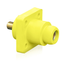 18 Series Single Pole Cam Type Female Panel Receptacle, Ball Nose, .75" Threaded Stud Termination, 90 Degrees, Cable Range #2, 4/0, 400A Max (Yellow)