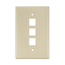 Midsize Single-Gang Quickport, Wallplate, 3-port (Ivory)