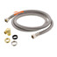 60" Braided Stainless Steel Fits-All Dishwasher Connector w/ MIP Elbow & Adapters (3/8" x 1/2" Compression)