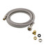 72" Braided Stainless Steel Fits-All Dishwasher Connector w/ MIP Elbow & Adapters (3/8" Comp. x 1/2" FIP) 