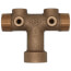1-1/4" x 3-5/8" Center to End, No Lead Brass Solid Tank Tee