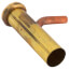 1-1/2" x 6" Rough Brass Dishwasher Tailpiece with Solid Brass Nut, 22 GA, Direct Connect (1/2" Copper - Long Branch)