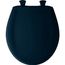 Round Plastic Toilet Seat, STA-TITE, Easy-Clean, Whisper-Close (Navy)