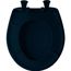 Round Plastic Toilet Seat, STA-TITE, Easy-Clean, Whisper-Close (Navy)
