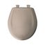 Round Plastic Toilet Seat, STA-TITE, Easy-Clean, Whisper-Close (Fawn Beige)