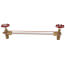 1/2" NPT Rough Bronze Water Gauge w/ Automatic Ball Checks, Aluminum Wheel (5/8" OD x 12" Length)