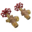 1/2" NPT Rough Bronze Water Gauge w/ Automatic Ball Checks, Aluminum Wheel (5/8" OD x 12" Length)