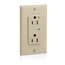 Decora Plus SuRGe Protective Isolated Ground Duplex Receptacle Outlet,  15A, 125V Back or Side Wire, NEMA 5-15R, 2-Pole, 3-Wire (Ivory)