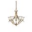 Dover 23" 5 Light Chandelier w/ Alabaster Swirl Glass in Antique Brass