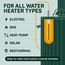 CP-R Water Heater Powered Titanium Anode Rod w/ Anode Rod Port (10-30 Gallon Tank)