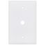 1-Gang Telephone & Coaxial Cable Wall Plate, Mid-Size, Thermoset - White