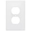 1-Gang Duplex Receptacle Wall Plate, Mid-Size, Thermoset - White