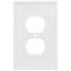 1-Gang Duplex Receptacle Wall Plate, Mid-Size, Thermoset - White