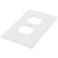 1-Gang Duplex Receptacle Wall Plate, Mid-Size, Thermoset - White