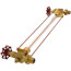 1/2" NPT Rough Bronze Water Gauge w/ EPDM Glass Seal & Rod, Aluminum Type Wheel (5/8" OD x 12" Length)