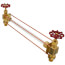 1/2" NPT Rough Bronze Water Gauge w/ EPDM Glass Seal & Rod, Aluminum Type Wheel (5/8" OD x 12" Length)