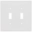 2-Gang Toggle Wall Plate, Mid-Size, Thermoset - White
