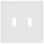 2-Gang Toggle Wall Plate, Mid-Size, Thermoset - White